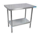BK Resources VTT-1824, Work Table,  24" - 27", Stainless Steel Top