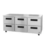 Hoshizaki UR72B-D6, Refrigerator, Undercounter, Reach-In