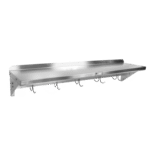 John Boos BHS1248PR, Overshelf, Wall-Mounted With Pot Rack