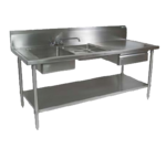 John Boos EPT6R10-DL2B-72L, Work Table, with Prep Sink(s)