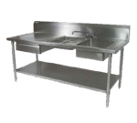 John Boos EPT6R10-DL2B-72R, Work Table, with Prep Sink(s)