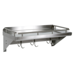 John Boos GRWS48-UB, Overshelf, Wall-Mounted With Pot Rack