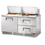 True Manufacturing TFP-64-24M-D-2-HC, Refrigerated Counter, Mega Top Sandwich / Salad Unit