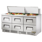 True Manufacturing TFP-72-30M-D-6-HC, Refrigerated Counter, Mega Top Sandwich / Salad Unit