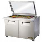 True Manufacturing TSSU-48-18M-B-FGLID-HC, Refrigerated Counter, Mega Top Sandwich / Salad Unit