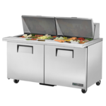 True Manufacturing TSSU-60-24M-B-ST-HC, Refrigerated Counter, Mega Top Sandwich / Salad Unit