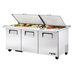 True Manufacturing TSSU-72-30M-B-DS-ST-HC, Refrigerated Counter, Mega Top Sandwich / Salad Unit
